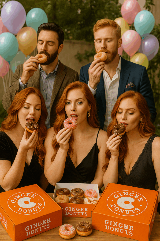 rouqine qui mangent des donuts de chez gingerdonuts