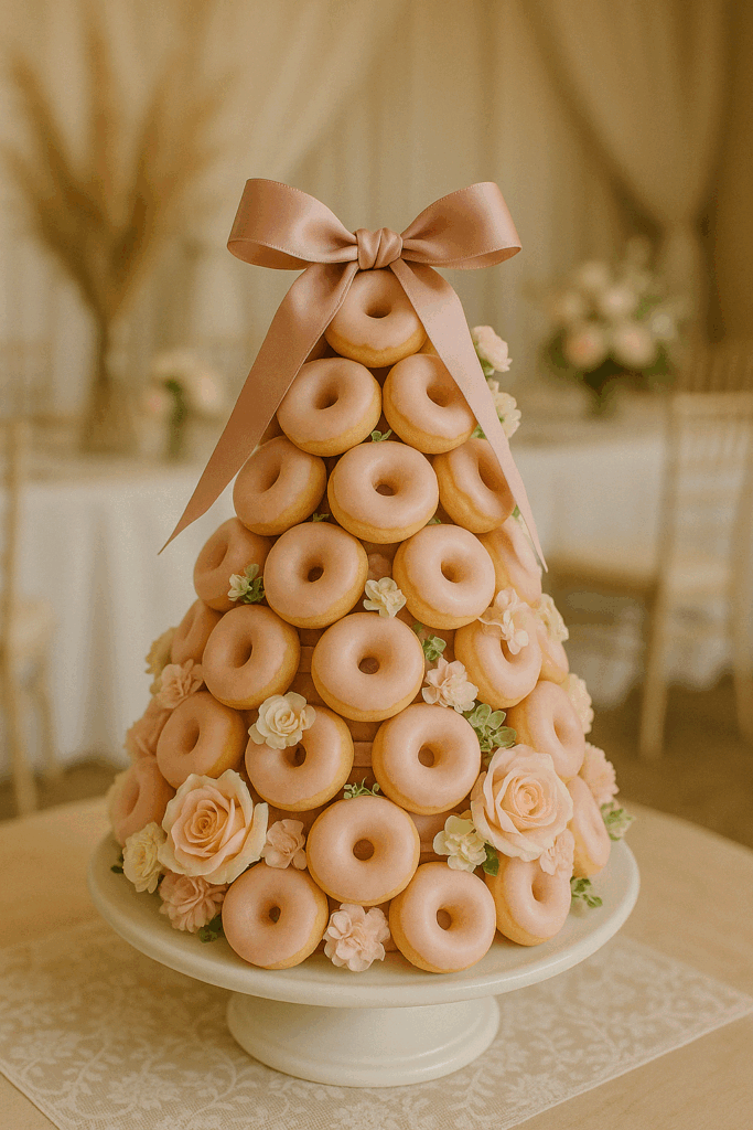Donut Tower Wedding Delight gingerdonuts