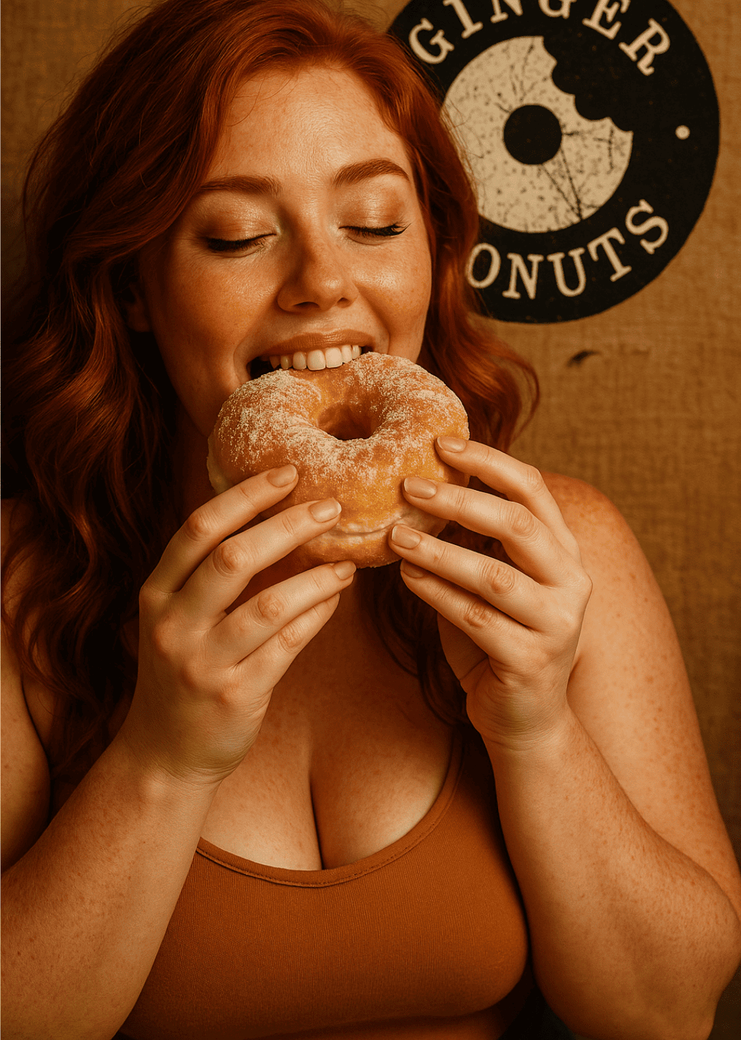woman taking photo while showing smile